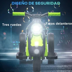 Homcom - Trimoto eléctrica batería 6 V con música y juegos Amarillo