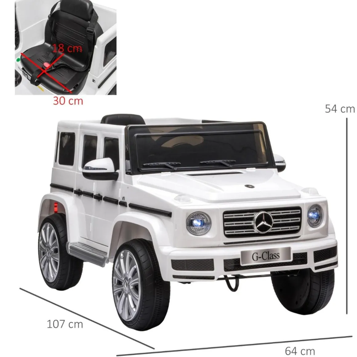 Homcom - Vehículo batería con mando Mercedes Blanco