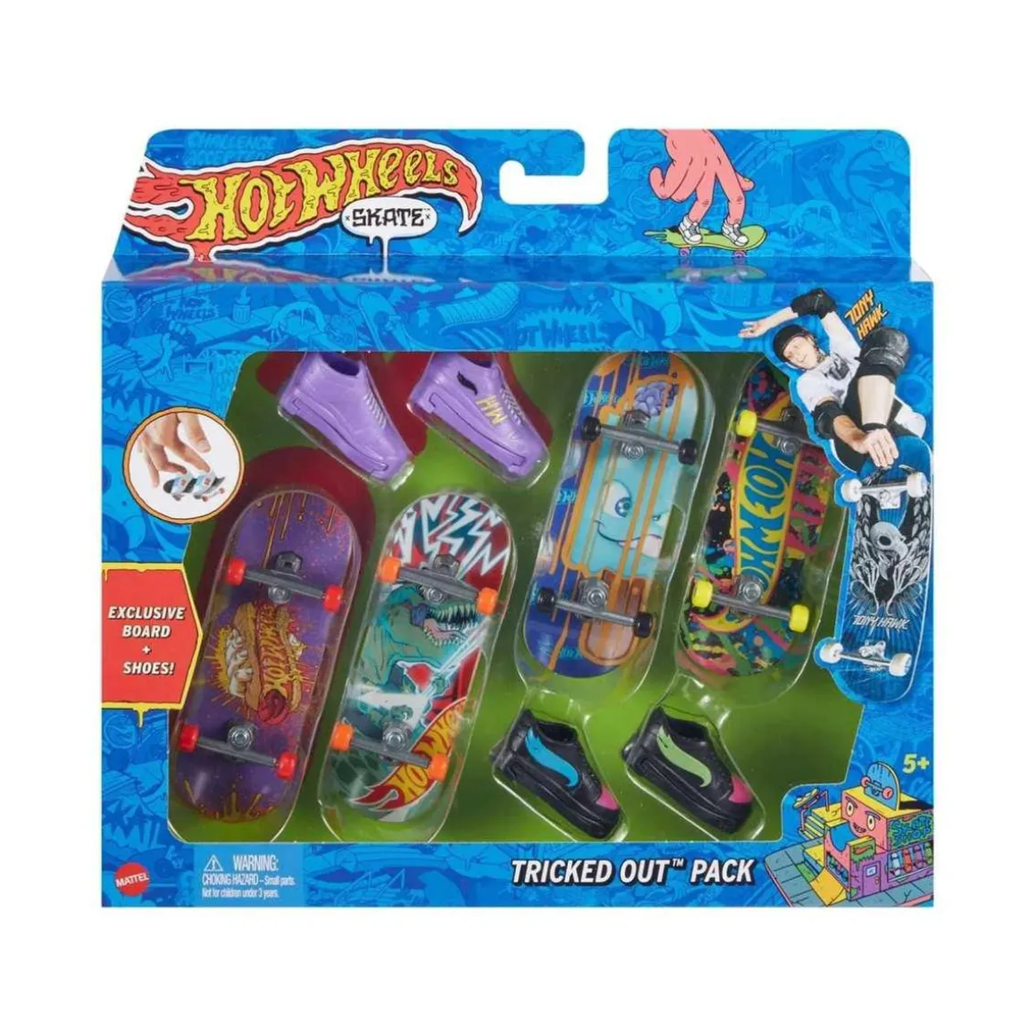 Hot Wheels - Monopatín de dedos Hot Wheels: Pack de 4 modelos variados (Varios modelos) ㅤ