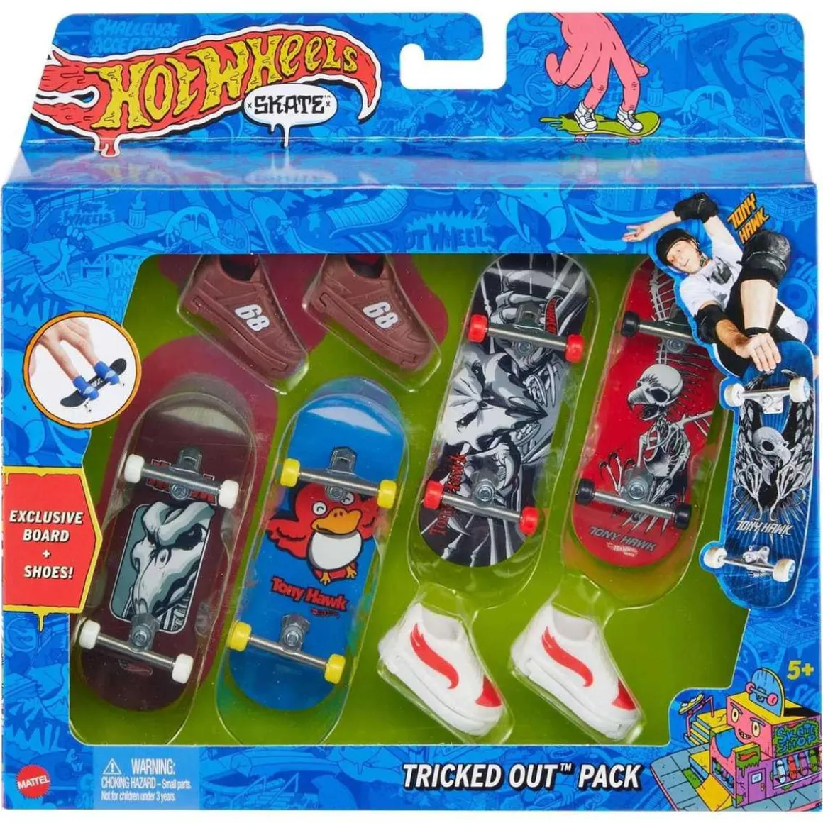 Hot Wheels - Monopatín de dedos Hot Wheels: Pack de 4 modelos variados (Varios modelos) ㅤ