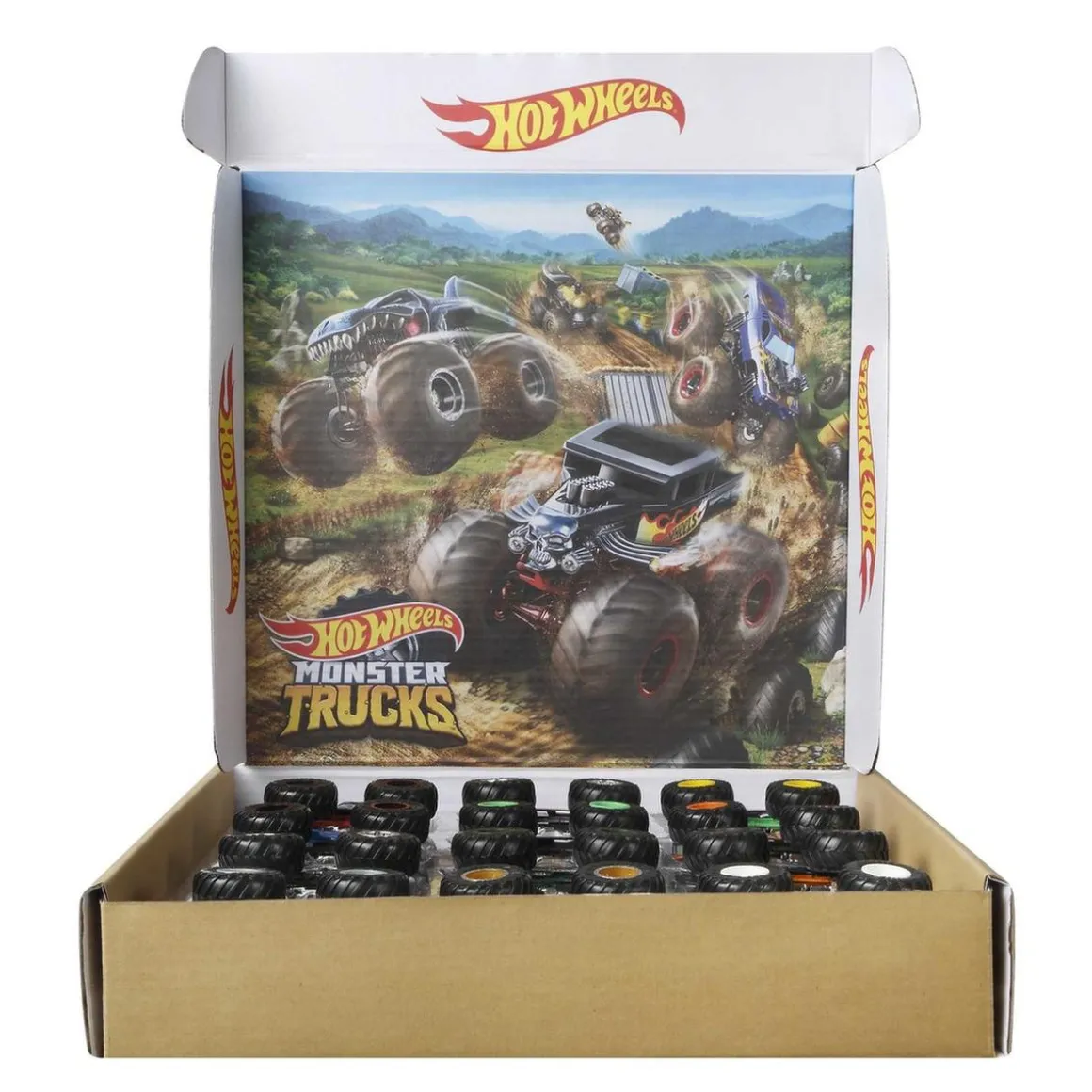 Hot Wheels - Pack de 12 coches Monster Trucks de juguete ㅤ