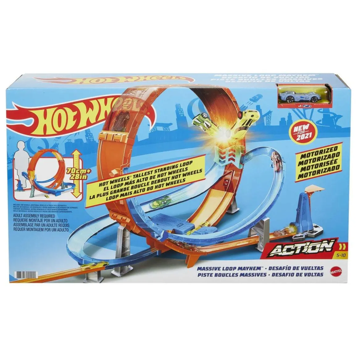 Hot Wheels - Pista de coches Looping Caos con 1 vehículo Die-cast incluido ㅤ