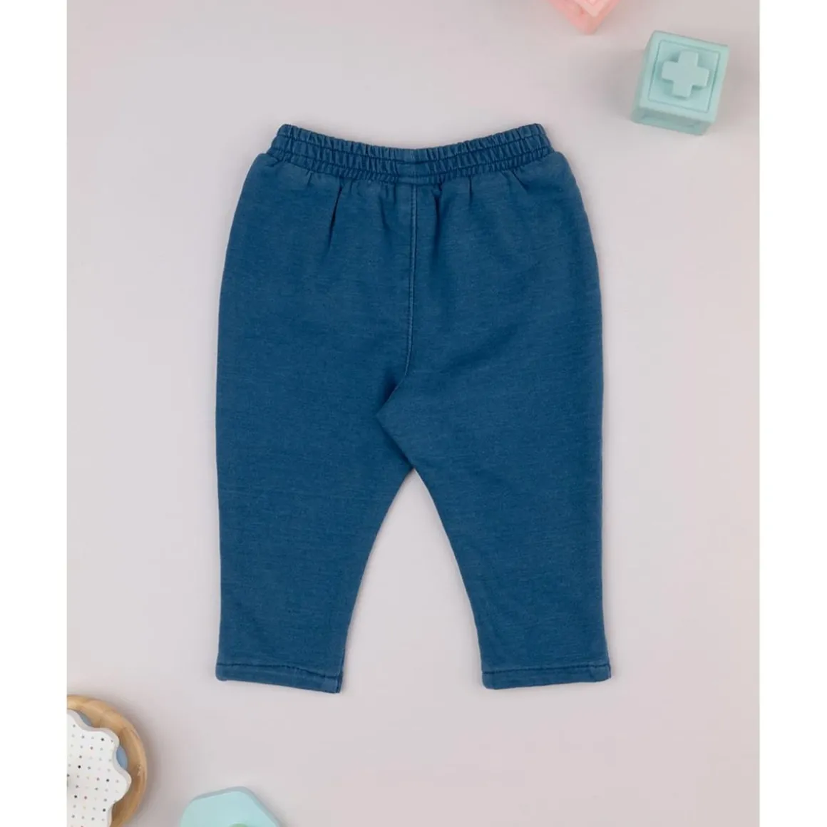Jegging niña azul denim con bolsillos