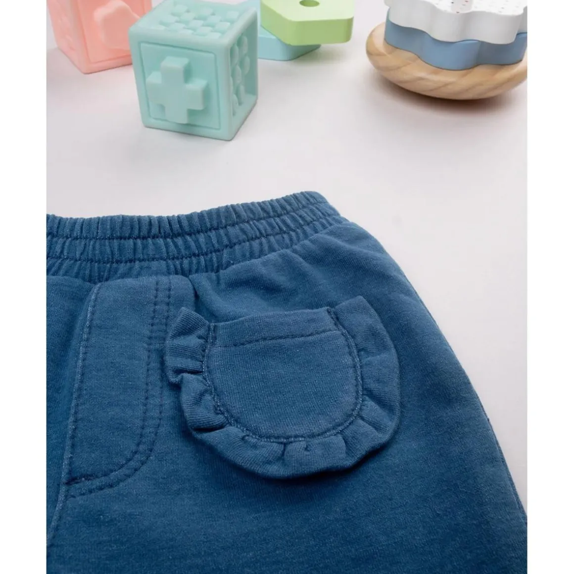 Jegging niña azul denim con bolsillos