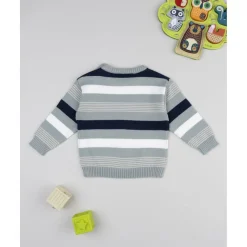 Jersey niño de punto a rayas