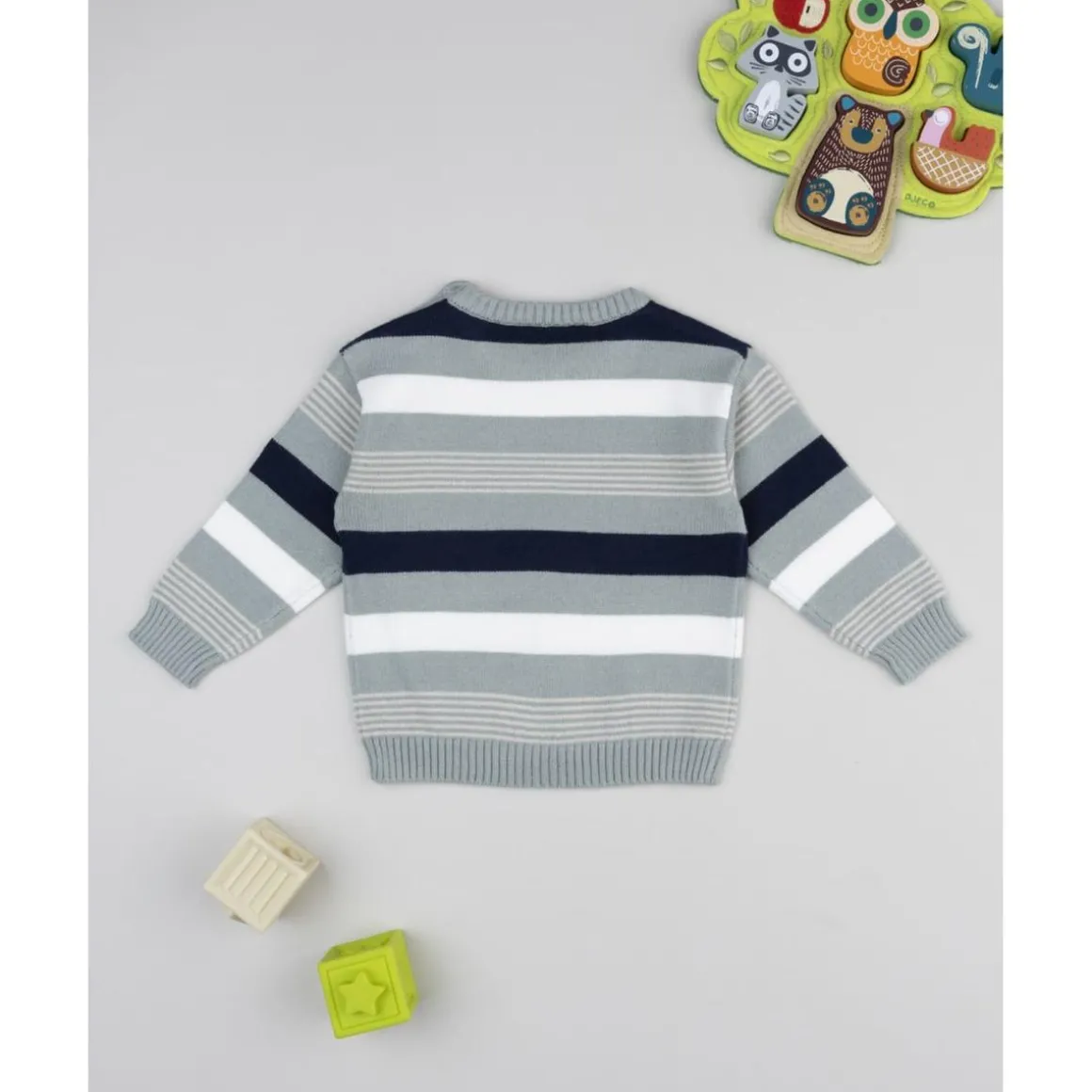 Jersey niño de punto a rayas