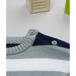 Jersey niño de punto a rayas