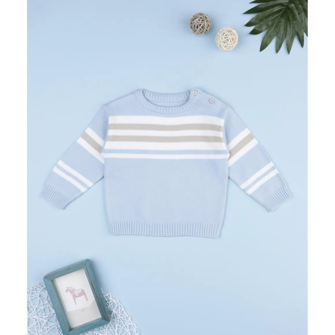 Jersey niño rayas azul claro
