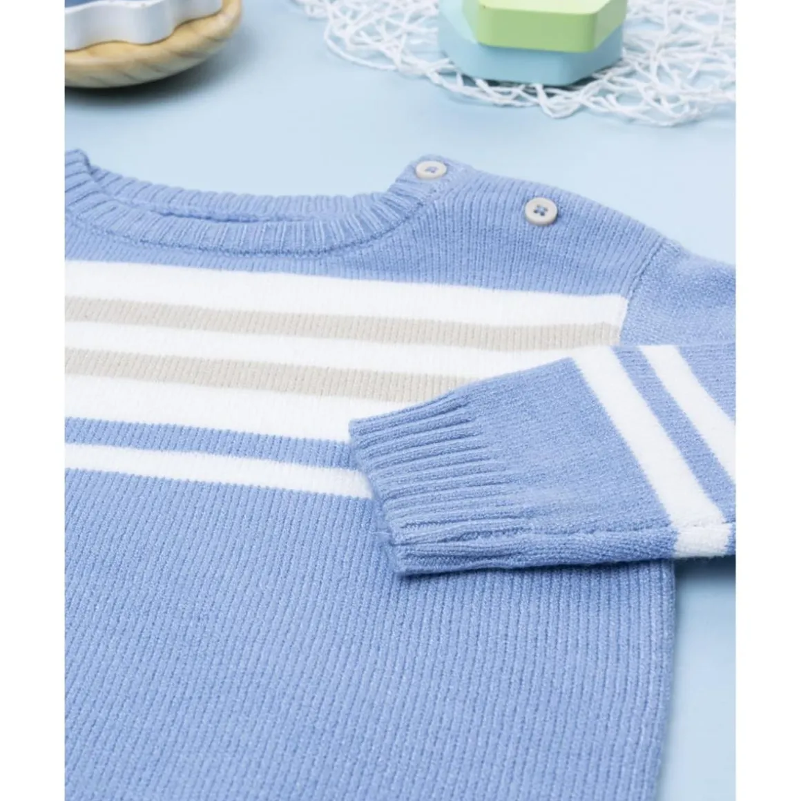 Jersey niño rayas azul claro