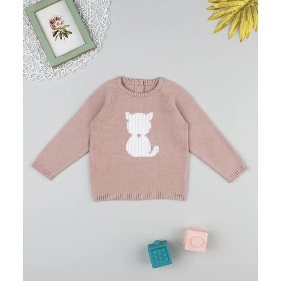 Jersey rosa de niña con gato