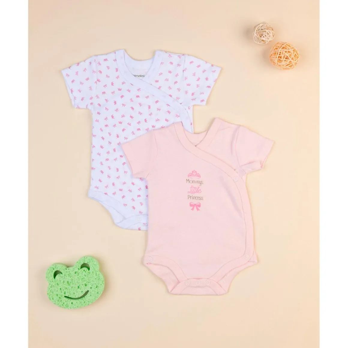 Juego de 2 bodies rosa y blanco con la inscripción Mommy's Princess