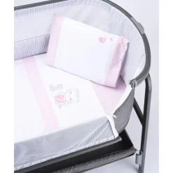 Juego de cuna de 3 piezas rosa