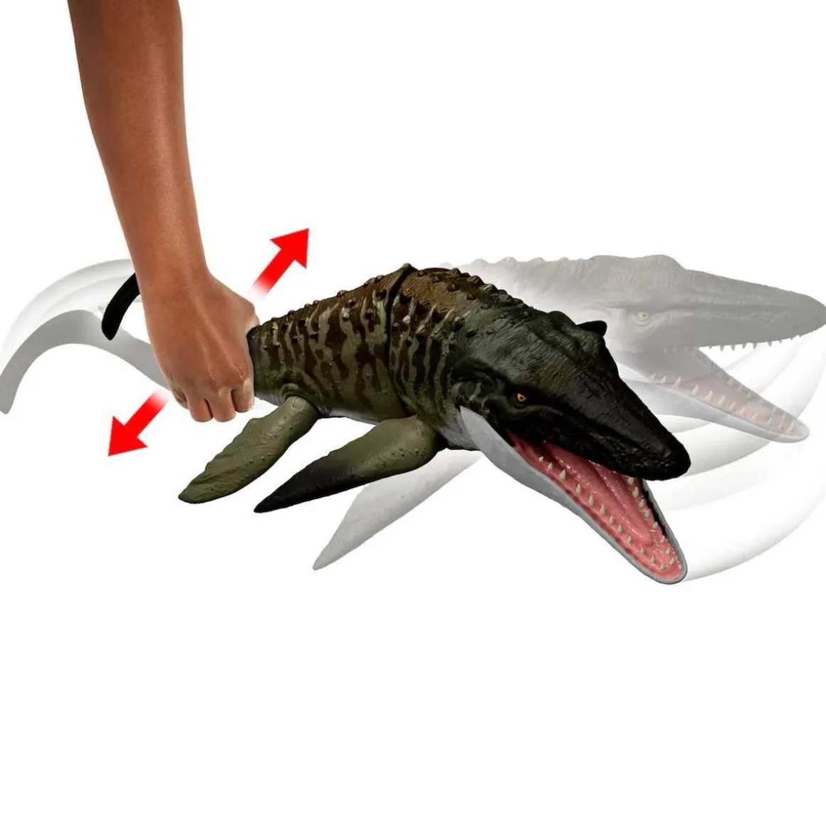 Jurassic World - Mosasaurus “Bite ’N Blast” con mini Dilophosaurus