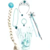 Kit de Disfraz Princesa Hielo: Corona y Accesorios Azul Plata XS ㅤ