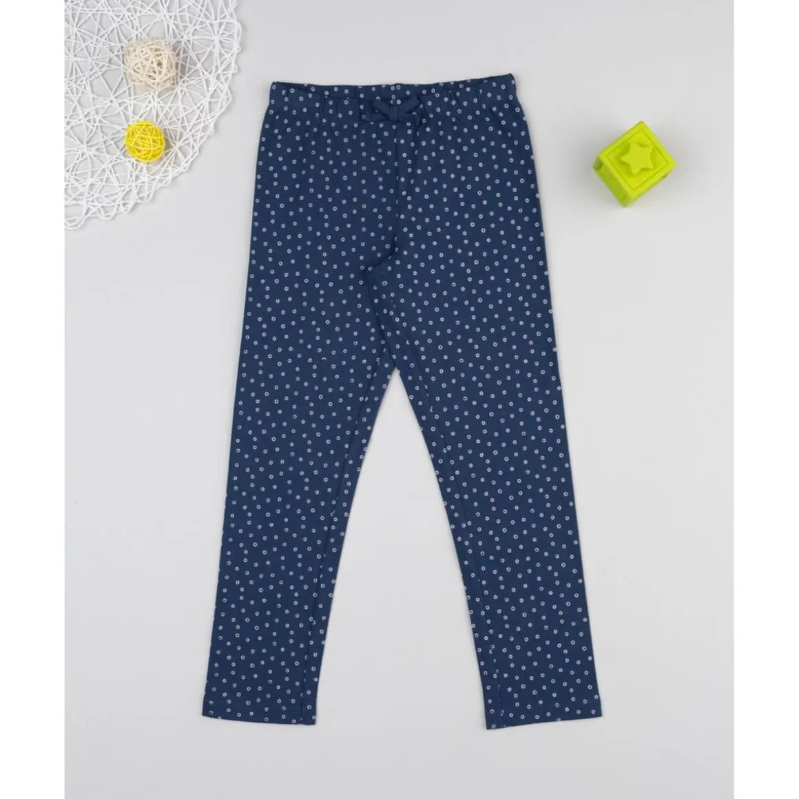 Legging niña azul con estampado allover