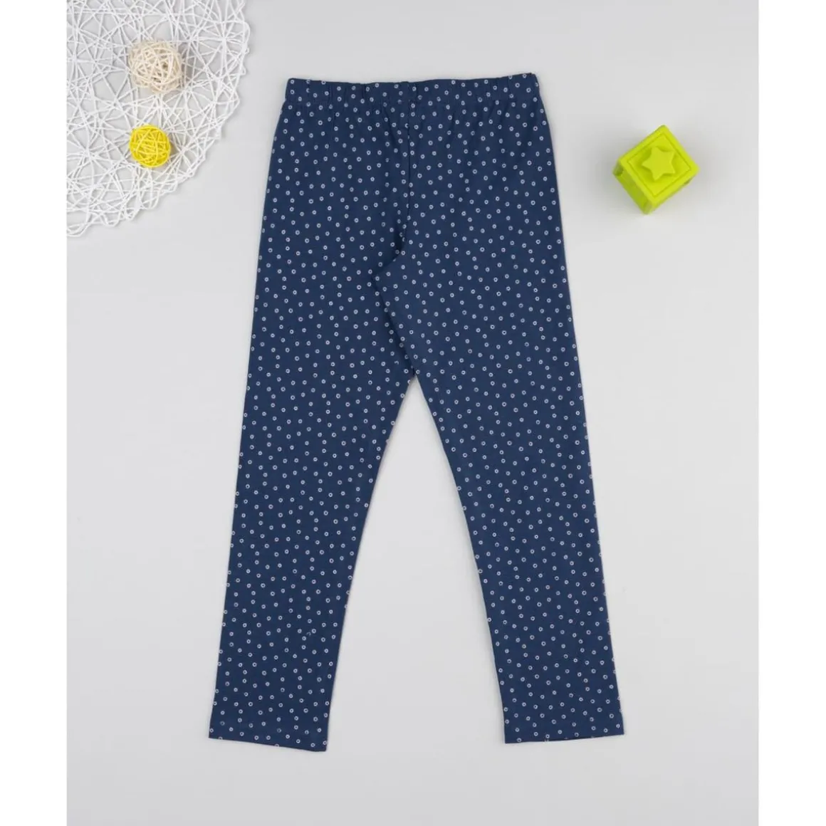 Legging niña azul con estampado allover