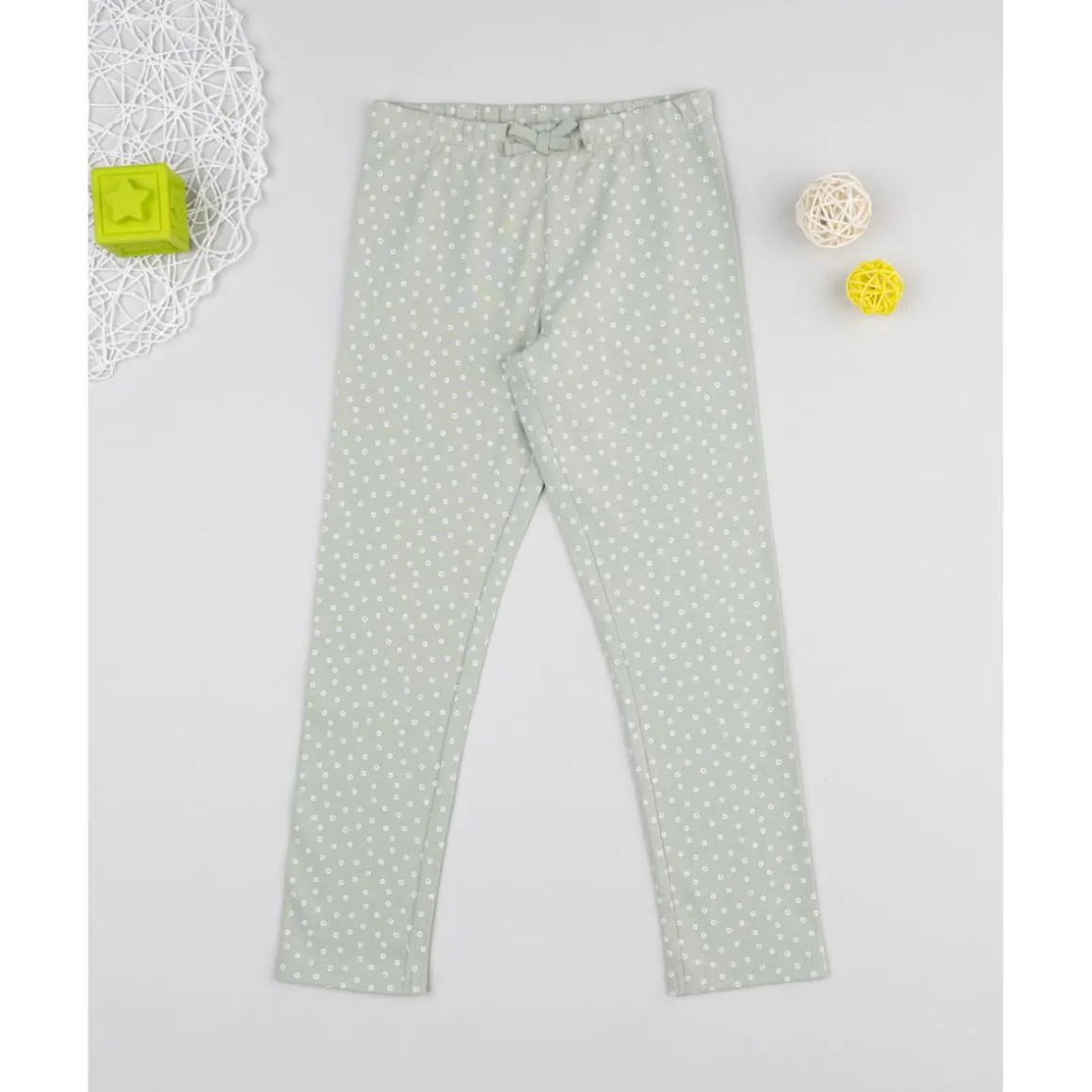Legging niña verde con flores