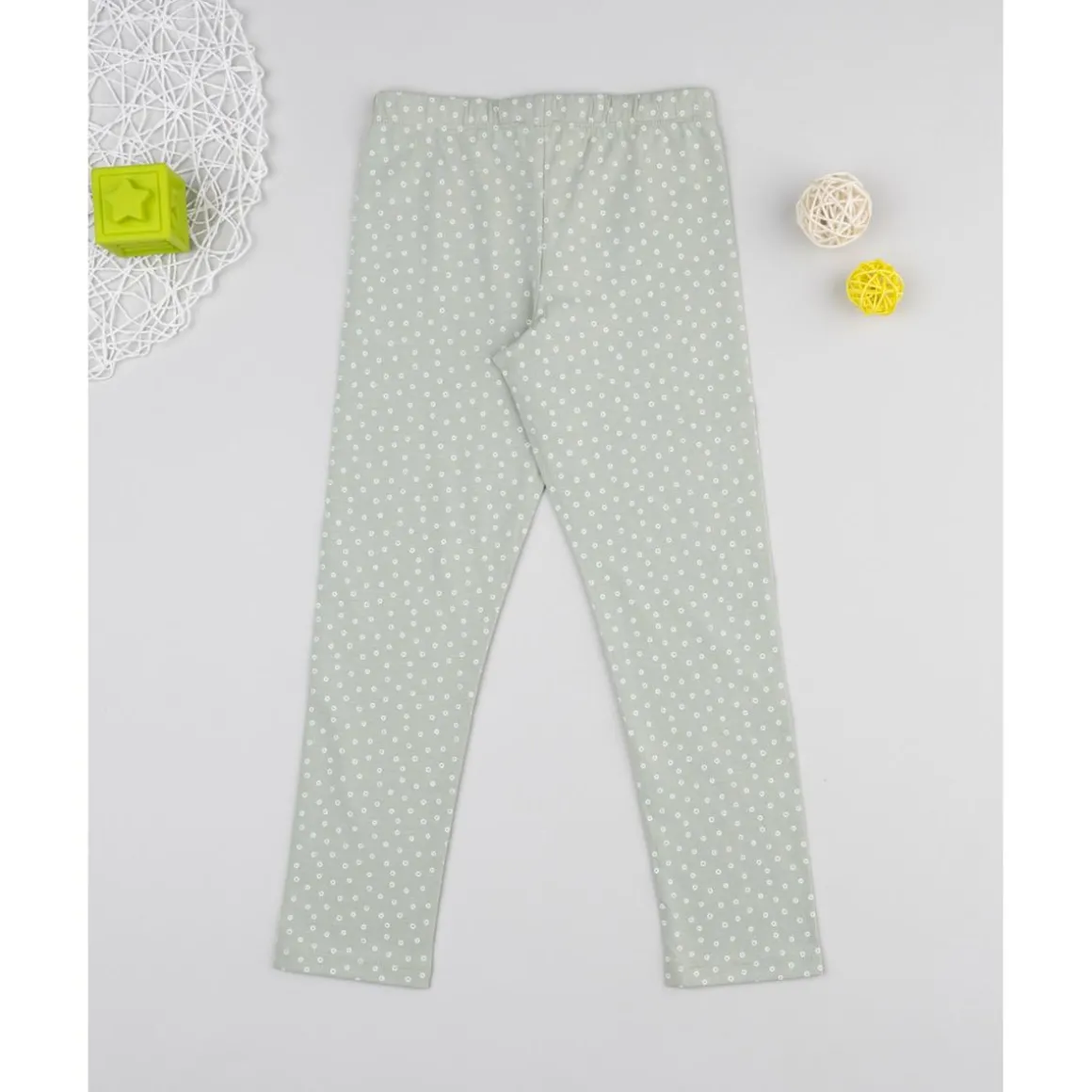 Legging niña verde con flores
