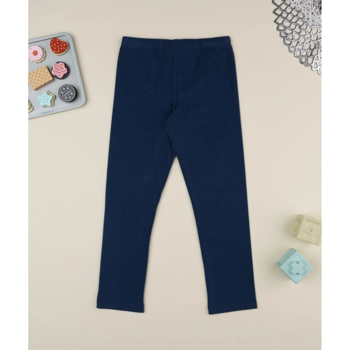 Leggings azul niña con flores