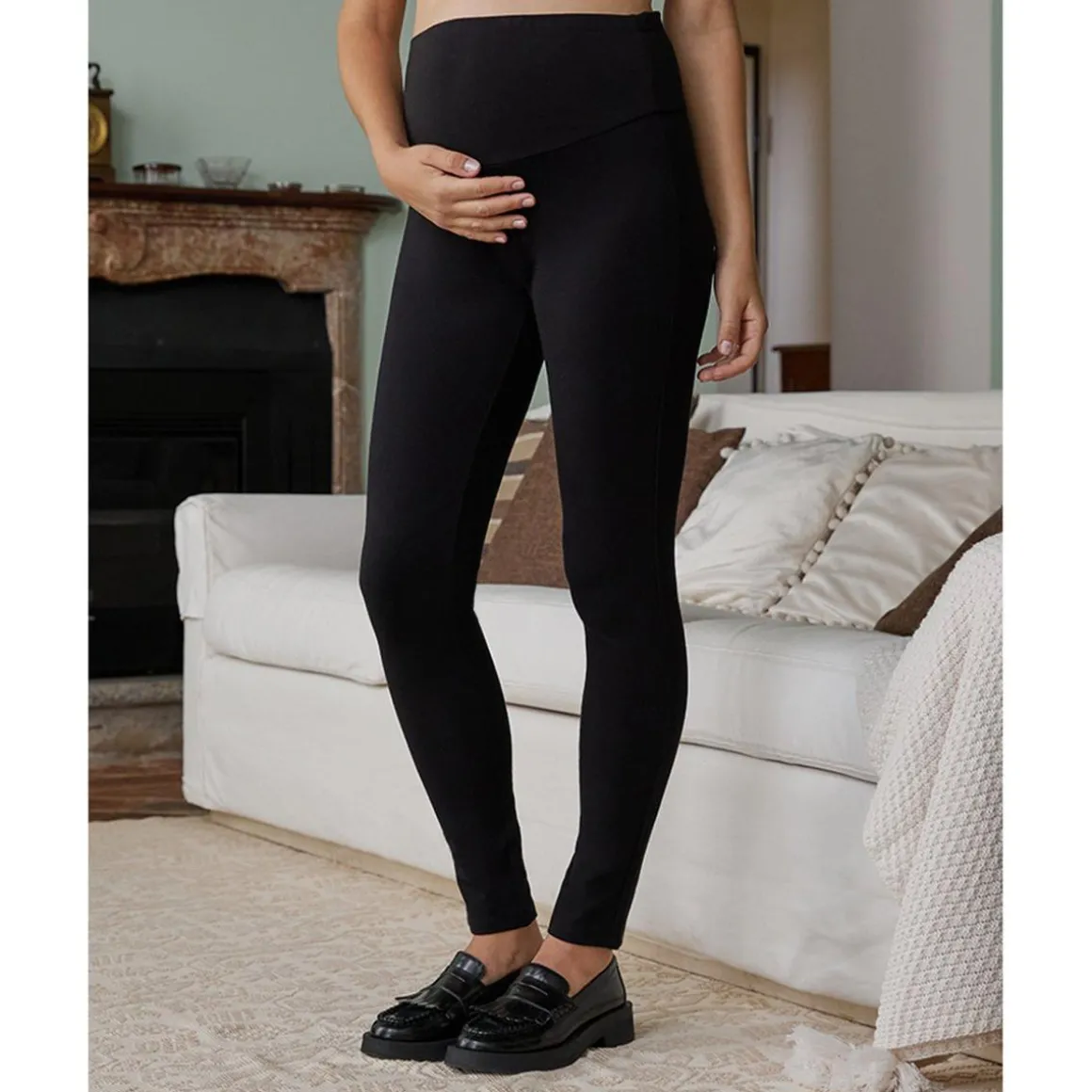 Leggings premamá con banda alta en la cintura