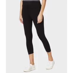 Leggings Premamá Negros 3/4 con Banda de Soporte