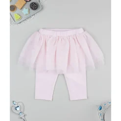 Leggings rosa de niña con falda de tul