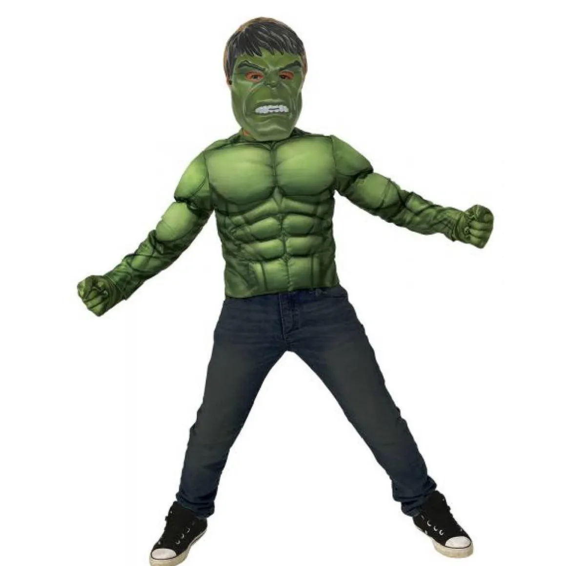 Los vengadores - Disfraz Pecho musculoso Hulk con accesorios 8-10 años