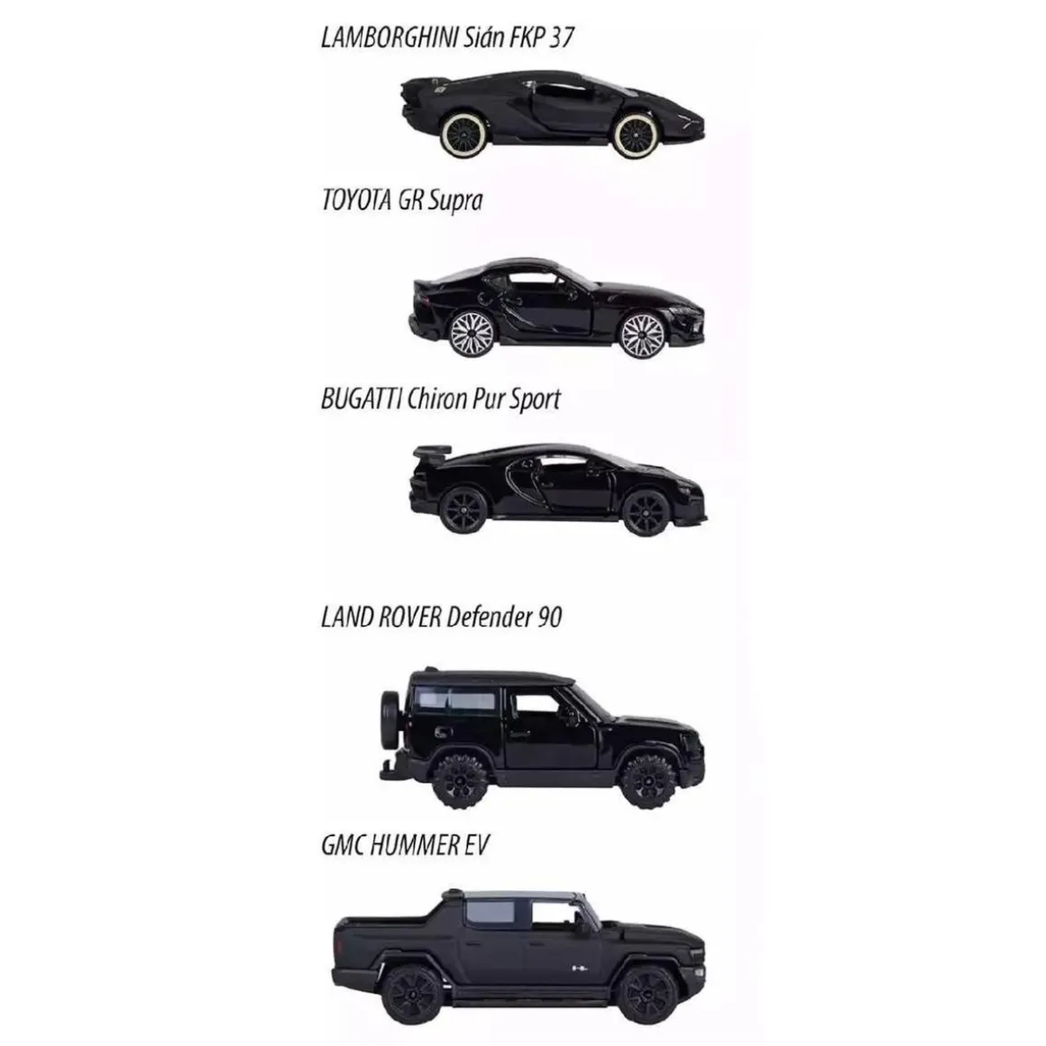 Majorette - Pack 5 Coches Black Edition