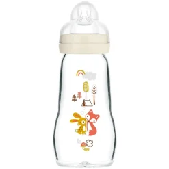 MAM - Biberón de cristal Feel Good 260 ml Beige