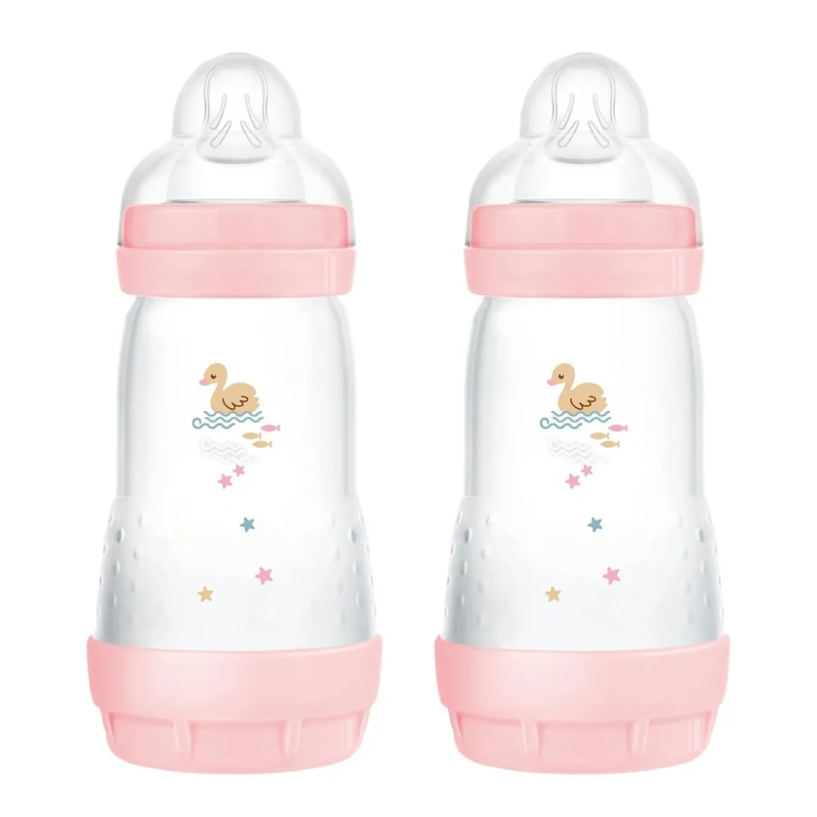 MAM - Conjunto 2 biberones Easy Active anticólicos 260 ml Rosa