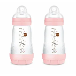 MAM - Conjunto 2 biberones Easy Active anticólicos 260 ml Rosa