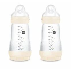 MAM - Conjunto 2 biberones Easy Active anticólicos 260 ml Beige