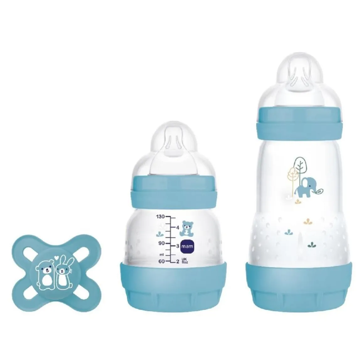 MAM - Kit de inicio biberón + chupete azul