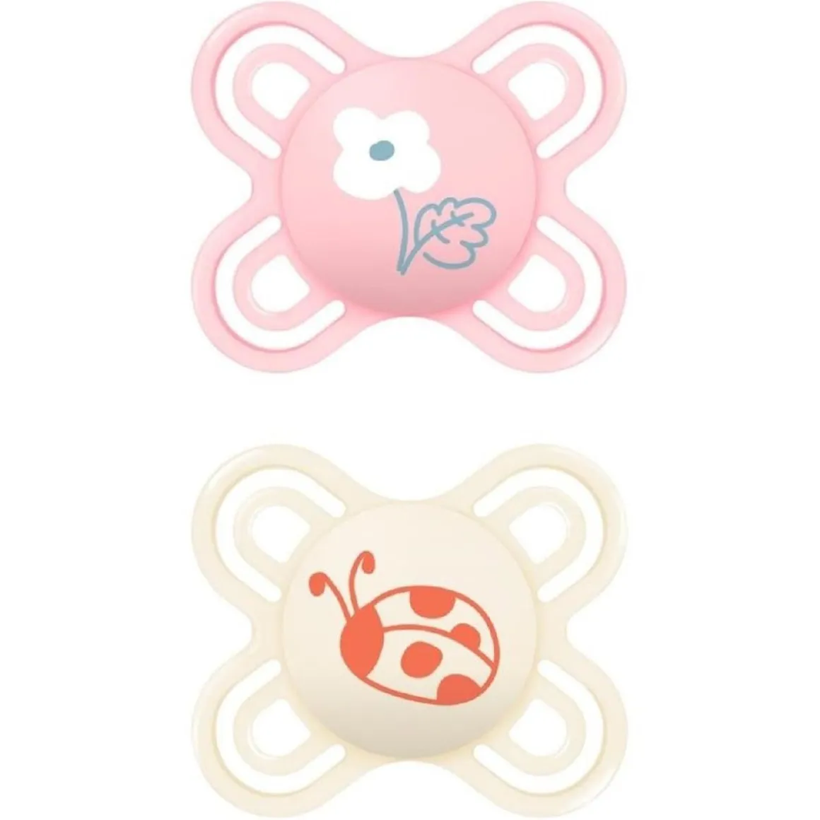 Mam - Pack 2 chupetes Perfect Start silicona mate 0-2 meses rosa