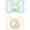Mam - Pack 2 chupetes Supreme Night silicona brillante 2-6 meses azul
