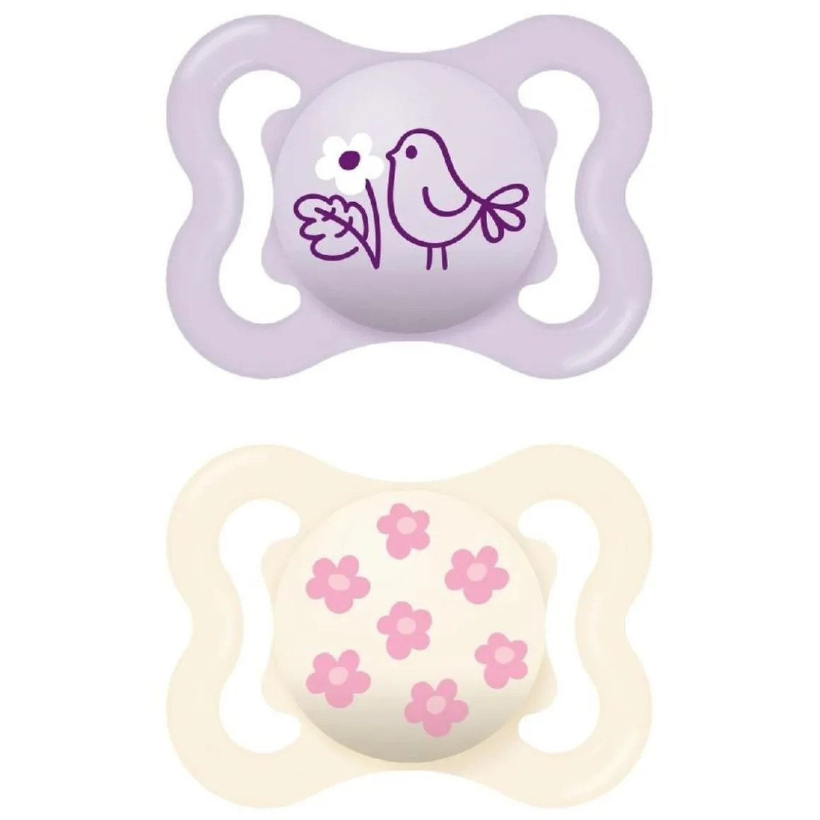 Mam - Pack 2 chupetes Supreme Night silicona brillante 2-6 meses rosa