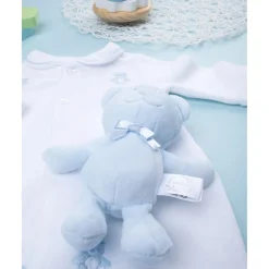 Mameluco de bebé blanco con osito de regalo