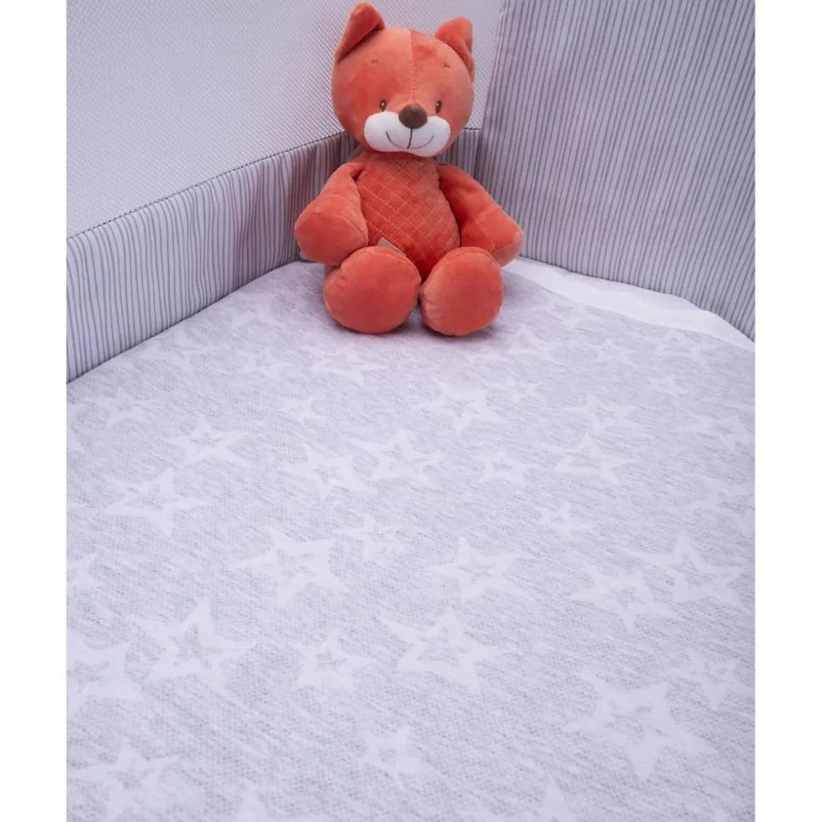 Manta Universal para Cuna Gris con Estrellas