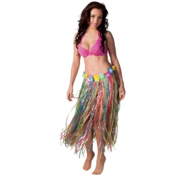 Maxi falda hawaiana de rafia