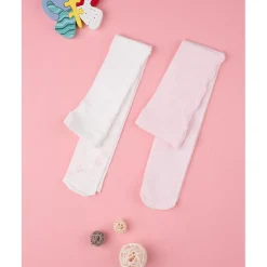 Medias de microfibra blancas y rosas