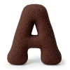 MeowBaby - Almohada Infantil con Forma de Letra “A” Color Marrón Oscuro “Bearly A”