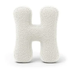 MeowBaby - Almohada Infantil con Forma de Letra “H” Color Blanco Roto “Bearly H”