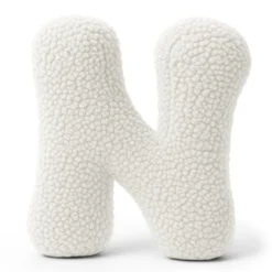 MeowBaby - Almohada Infantil con Forma de Letra “N” Color Blanco Roto “Bearly N”