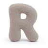 MeowBaby - Almohada Infantil con Forma de Letra “R” Color Gris Claro “Bearly R”