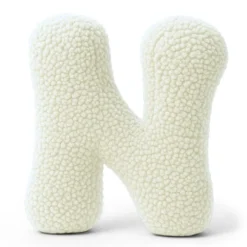 MeowBaby - Almohada Infantil con Forma de Letra “M” Color Crema “Bearly M”