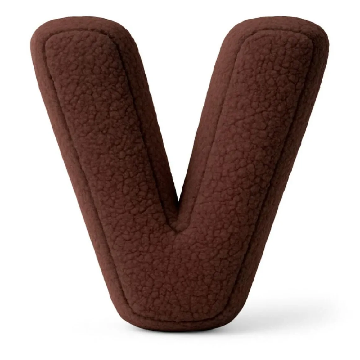 MeowBaby - Almohada Infantil con Forma de Letra “V” Color Marrón Oscuro “Bearly V”