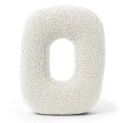 MeowBaby - Almohada Infantil con Forma de Letra “O” Color Blanco Roto “Bearly O”