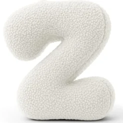 MeowBaby - Almohada Infantil con Forma de Letra “Z” Color Blanco Roto “Bearly Z”