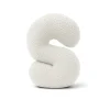 MeowBaby - Almohada Infantil con Forma de Letra “S” Color Blanco Roto “Bearly S”