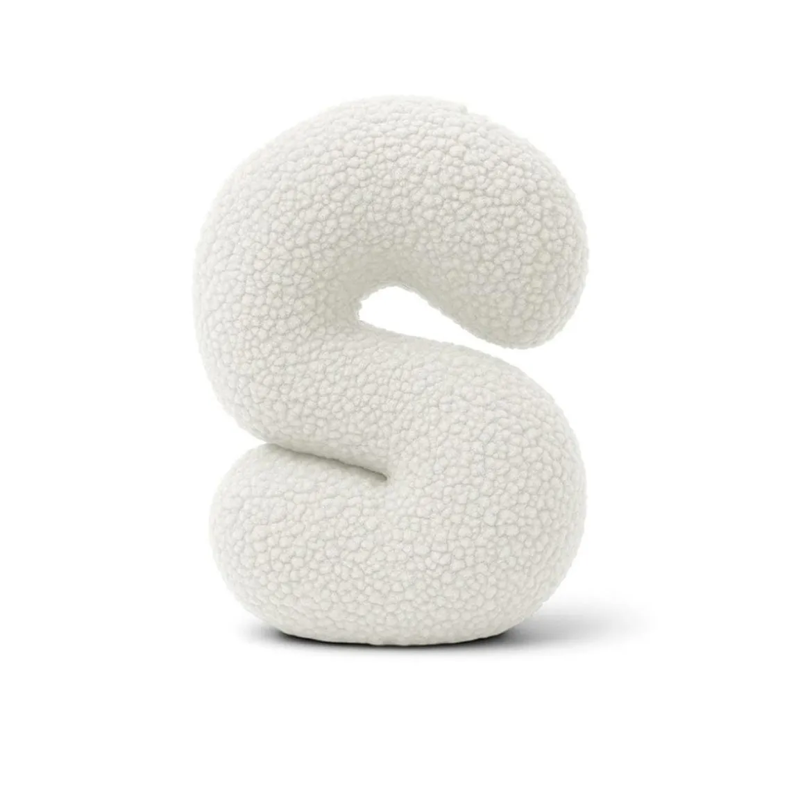 MeowBaby - Almohada Infantil con Forma de Letra “S” Color Blanco Roto “Bearly S”